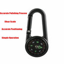 Hook Key Ring Double Sided 3 in 1 Compass Thermometer Carabiner Metal Compasses