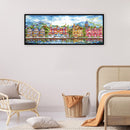 14CT Counted Full Cross Stitch DIY Victoria Dock Hand Paint Room Decor 70x28cm