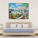 Painting By Numbers Kit DIY Seaside Pavilion Canvas Oil Art Picture Home De