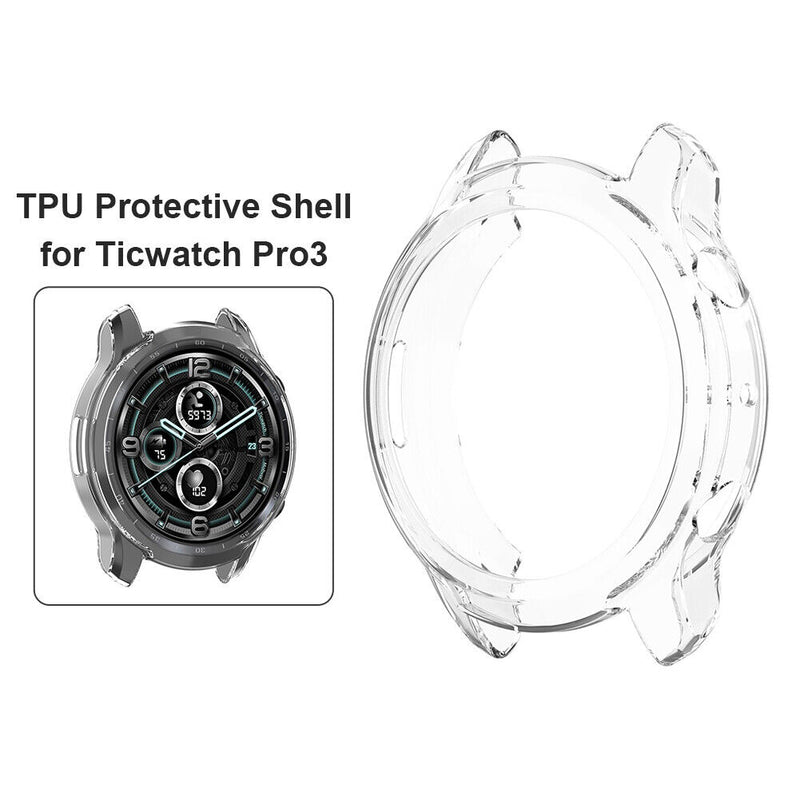 Soft TPU Case for TicWatch Pro 3 Pro 3 Lite Smartwatch Accessories (White) Newly