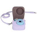 PU Leather Bag Case w/Adjustable Shoulder Strap for Instax Mini 11 (Purple)