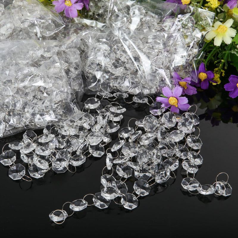 33FT Crystal Clear Acrylic Bead Garland Chandelier Hanging Wedding Supplies