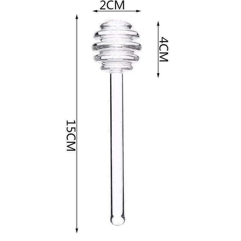 6  Honey Spoon Glass Honey Dipper Stick Syrup Dispenser For Honey Server M3N8