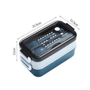 Lunch Bento Box Microwave Heating Split Double Layer Food Storage (Blue) Newly