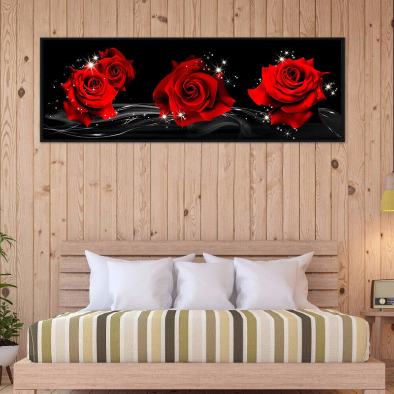 5D Diamond Painting Kit Romantic Rose Full Round Drill Rhinestone DIY Wall Arts