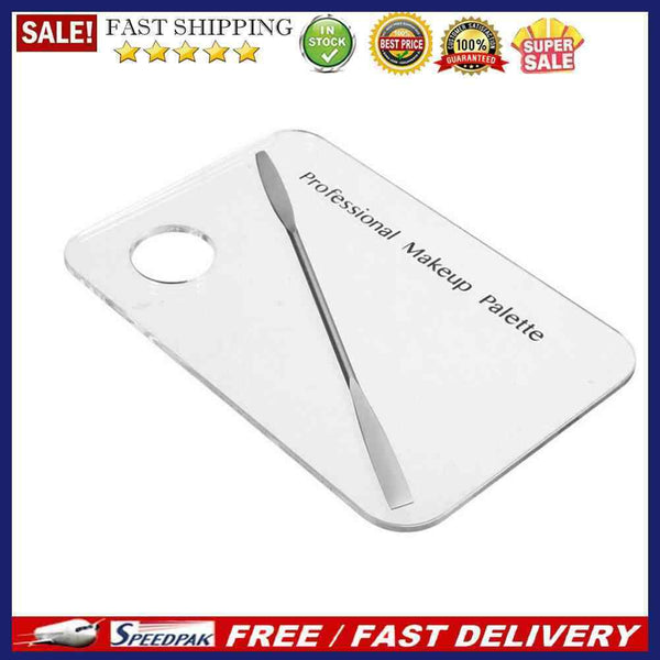 Acrylic Clear Makeup Palette Polish Gel Oil Painting Board w/Spatula (01)