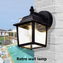 Retro E27 Wall Lamp Waterproof Glass Lantern Light Sconce Outdoor Garden De