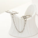 Women Men Party Jewelry Chain Rings Open Finger Rings Multi-layer Punk Rings