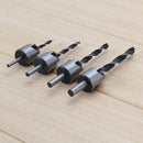 4Pcs HSS 5Flute Countersink Drill Bit Set Screw Woodworking Chamfer Tool 3-