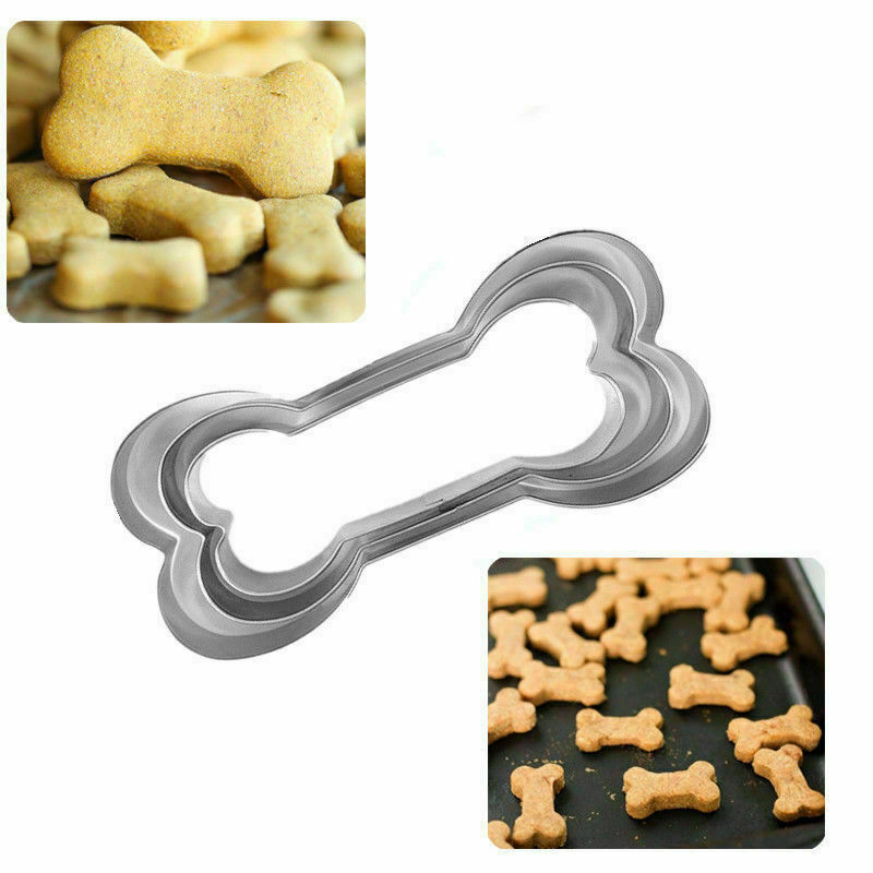 3Pcs Dog Bone Biscuit Fondant Pastry Baking Molds Stainless Steel Cookie Cutters
