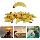 100pcs 2.4cm 0.5g Maggot Bionic Fishing Lures Artificial Soft Bait (Beige)