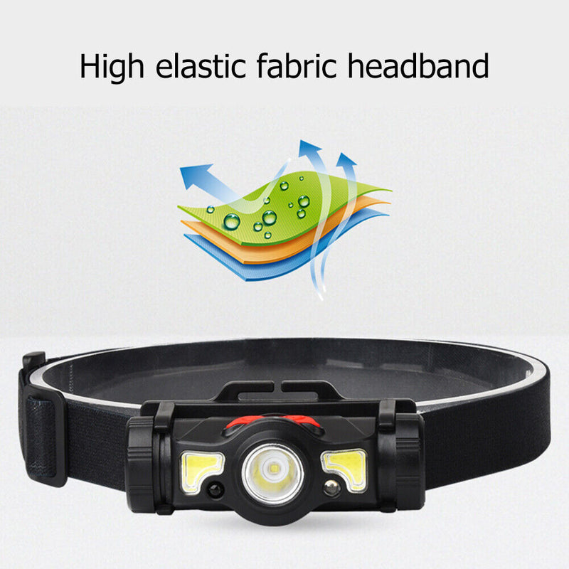 Charging Outdoor Cycling Waterproof Torch Lamp Motion Sensor Magnetic Headlamp
