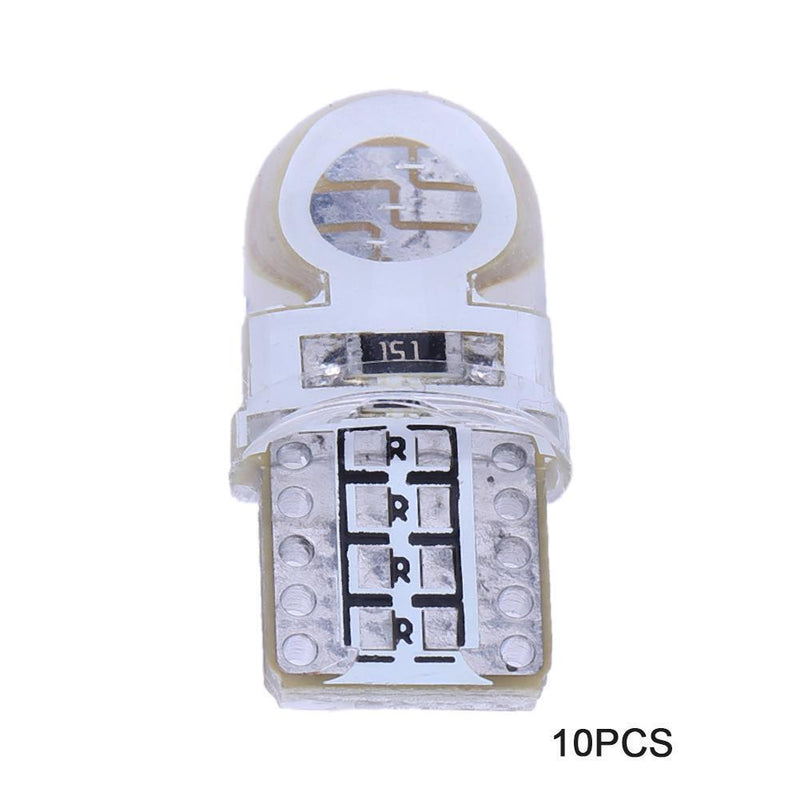 10pcs 12V T10 W5W LED Lamp COB Silicone Shell Car Turn Side Lamps(Blue)