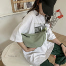 Fashion Solid Color Canvas Shoulder Chest Bag Purse Women Small Bag Handbags