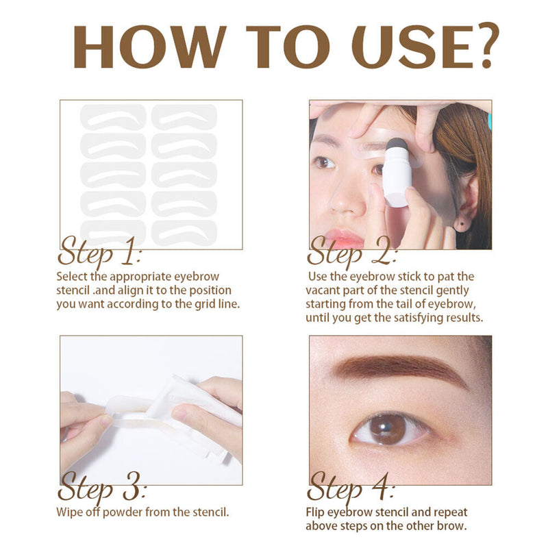 One Step Brow Stamp Kit Long-lasting Hairline Bronzer Stick for Women Girls