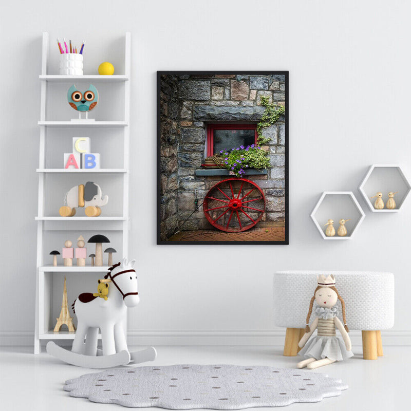 Frameless Oil Paint By Numbers DIY Window Flower Picture Craft Kit for Home