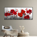 Red Flower Oil Paint By Numbers Kits Wall Art Craft Coloring Drawing for Adults