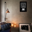 Wall Mounted Coffee Metal Signs Retro Pub Bar Door Hanging Rectangle Iron Sheet