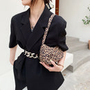 Retro Plaid Print Nylon Shoulder Bags Women Underarm Tote Handbag (Leopard)