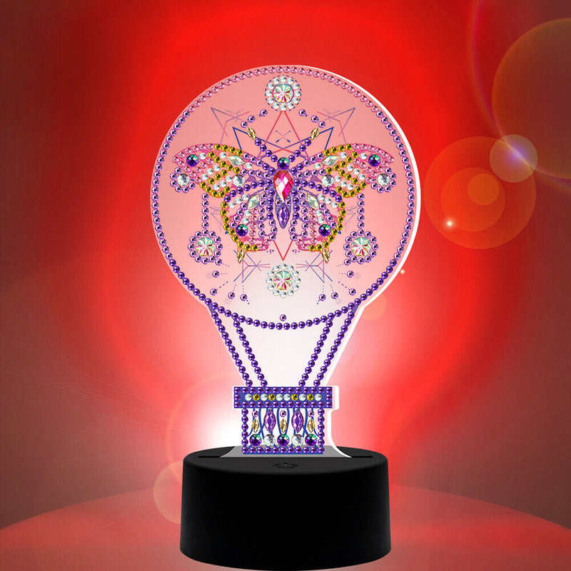 DIY Diamond Painting LED Light Fantasy Butterfly Night Lamp Needlework Decor