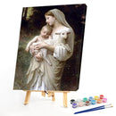 Oil Paint By Numbers Religious Virgin Son Frameless Picture Craft Kit for Home