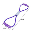 Yoga Resistance 8 Word Pull Rope Chest Expander Muscle Training (Purple)