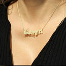 Steel Princess Blessed Honey Angel Babygirl Letter Pendants Bib Necklace