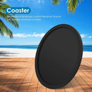 8pcs Silicone Coaster Drink Cup Pad Non-slip Round for Home Kitchen (Black)