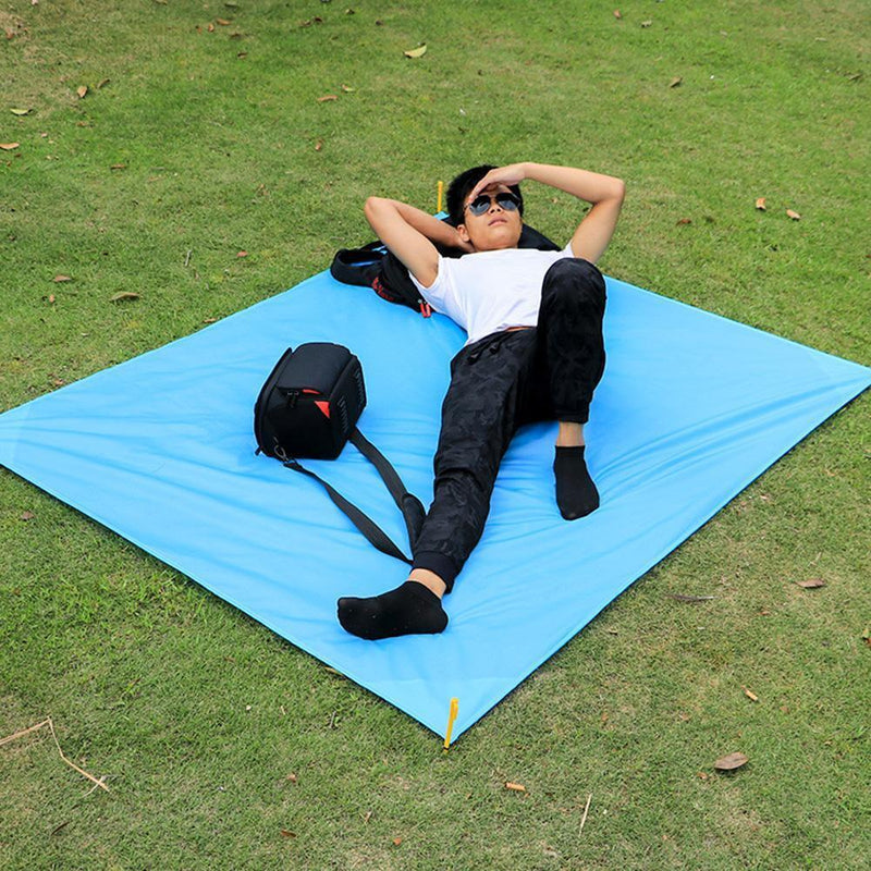 Mini Camping Mat Outdoor Waterproof Picnic Foldable Beach Mat(Sky Blue)