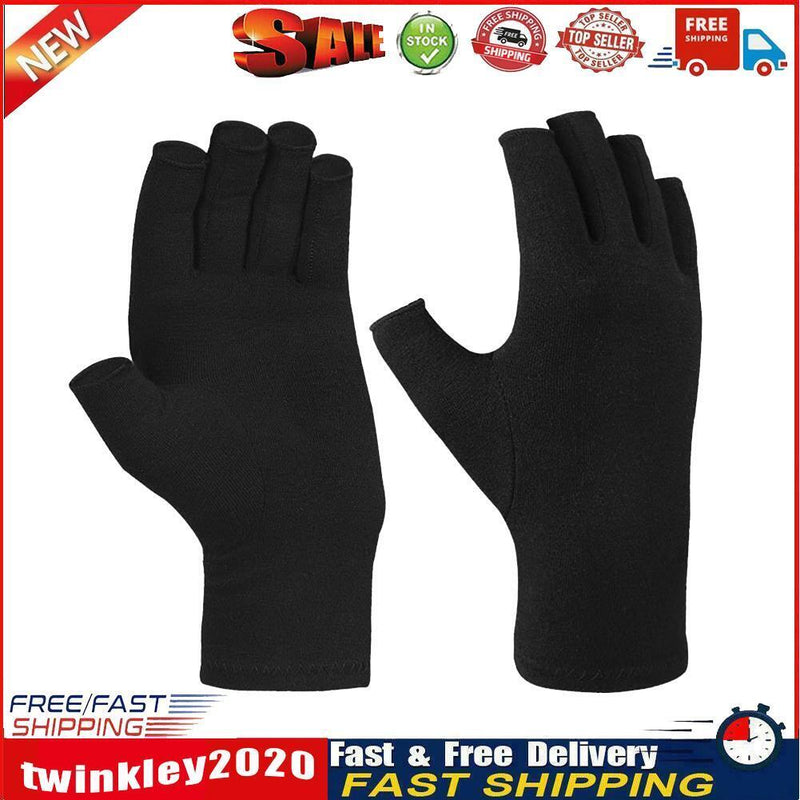Arthritis Therapy Compression Gloves Ache Joint Relief Mittens (Black L) Newly