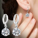 3x Tear Drop Necklace Earrings Set Sliver-Plated Gift UK Chain Pendant H9T4