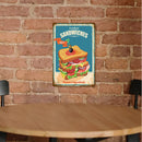 Home Weatherproof Retro Chic Food Sign Iron Painting Wall Drawing Templates