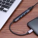 Type C HUB USB-C to 4 Port USB 2.0 Splitter Converter OTG Adapter (Grey)