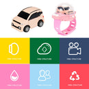 Mini Remote Control 2.4G Wrist Watch Racing Car 4CH RC Vehicle Toys (Pink)
