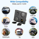 12V 4 in 1 Panel Dual USB Socket Charger LED Voltmeter Power Outlet for Car Boa: