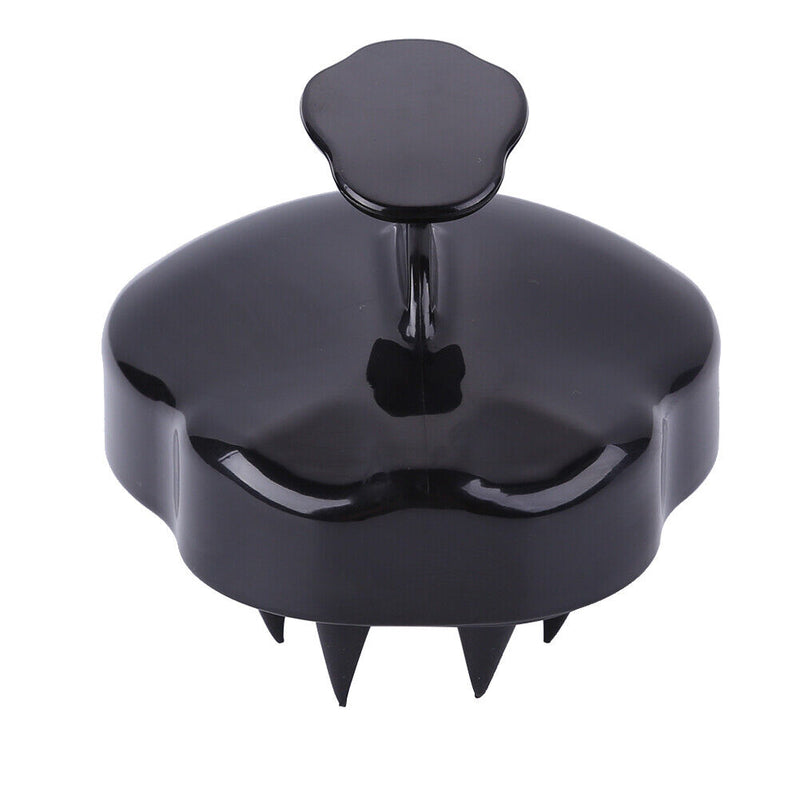 Silicone Hair Washing Comb Brush Head Scalp Massage Brush (Black) Newly