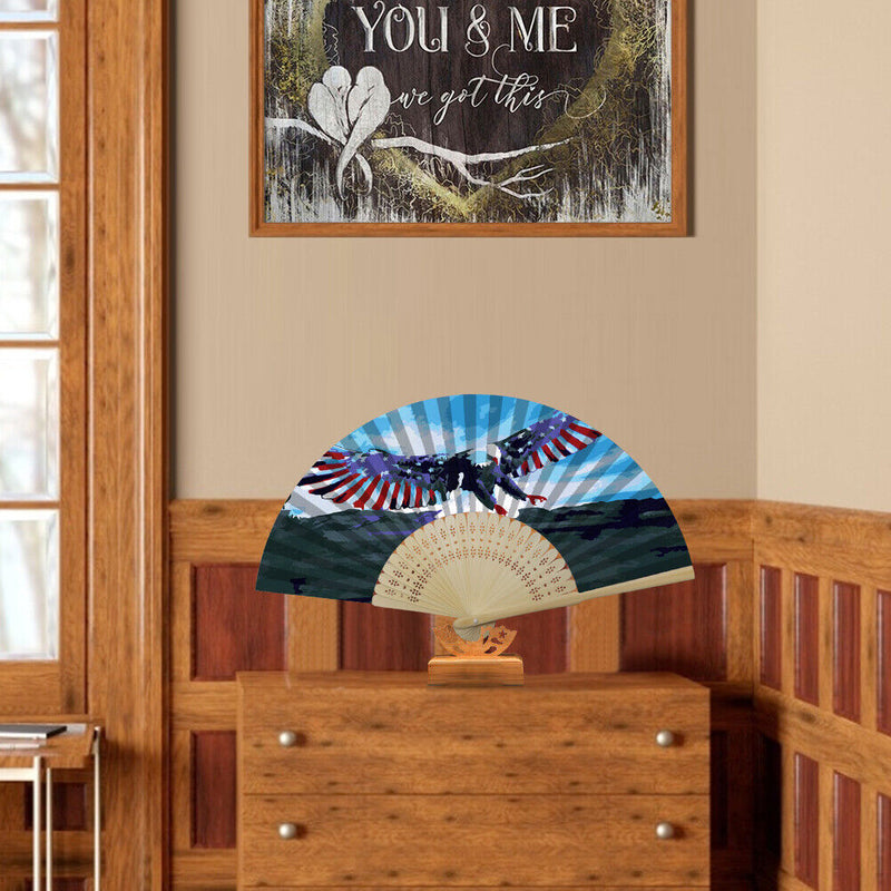 Independence Day Eagle Oil Paint Folding Fan By Numbers DIY Digital Oil Paint