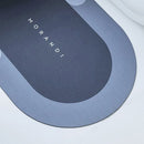 Nordic Style Entrance Door Mat Absorbent Floor Bathroom Carpet (Oval Blue) Newly