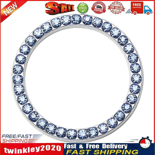 40mm/1.57in OD Car Auto Start Switch Button Decorative Diamond Ring(Blue) Newly