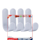 Wall Mounted J-Type Clothes Hook Durable Self-adhesive Hook (4pcs Grey)