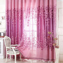 2Pcs Floral Half Shading Curtain Window Treatment for Living Room Decor