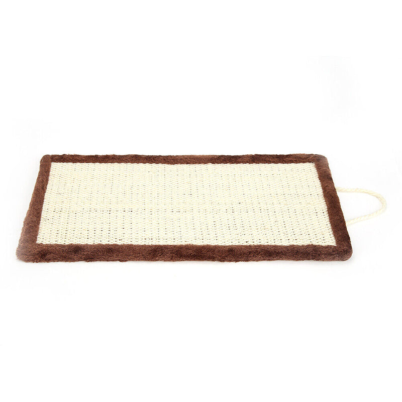 Pet Fish Sisal Cat Furniture Carpet Protector Scratch Mat Toys (Brown)