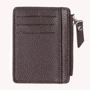 Women Simple Leather Coin Purse Zipper Litchi Pattern Business Men Card Holde