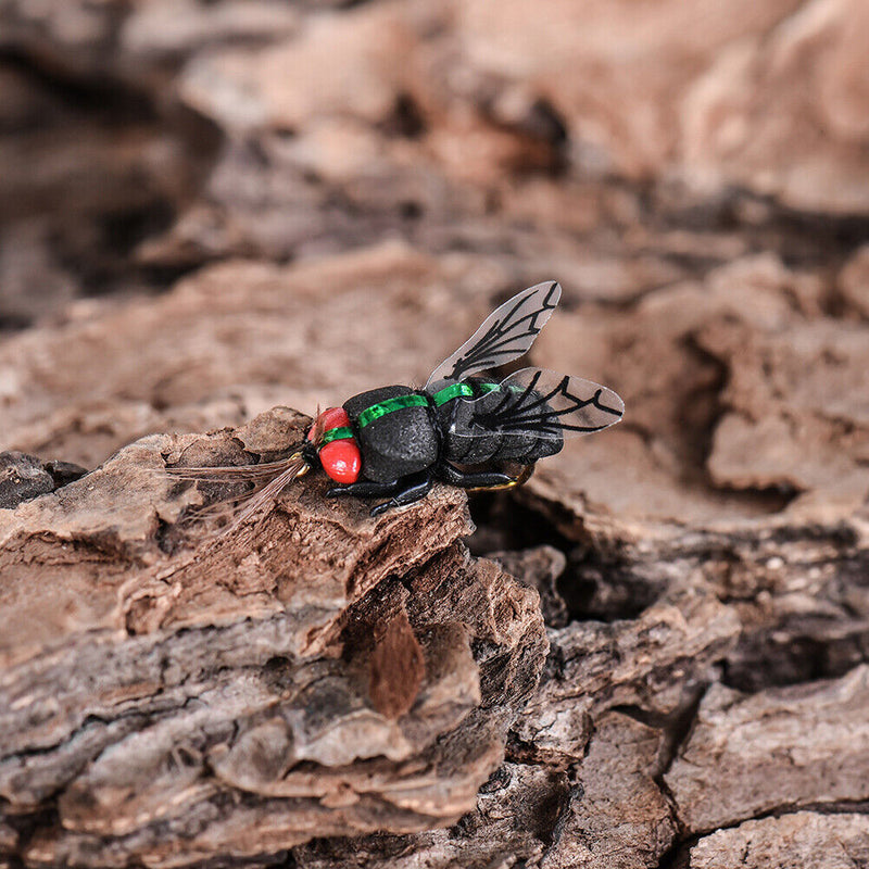 2x LEO Topwater False Bait with Fishhook Fishing Lure Bionic Insect Fly Jig