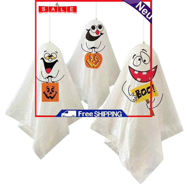 3pcs Halloween Hanging Ghost Funny Cake Card Pumpkin Monster Holiday Ornaments