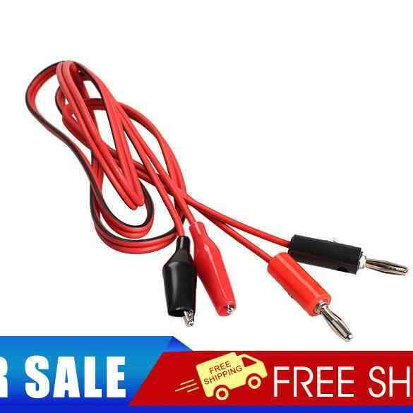 1 Pair Alligator Testing Cord Lead Clip to Banana Plug for Multimeter Test