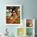 Playing Cat and White Horse Oil Paint By Numbers Kit Art Picture 40x50cm (B1603)