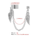 Non Piercing Ear Cuff Wing Earrings Tragus Earrings with Long Chain Tassel