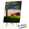 DIY Hand Painted Paint By Numbers Oil Canvas Pictures Evening Cabin Ornament Kit