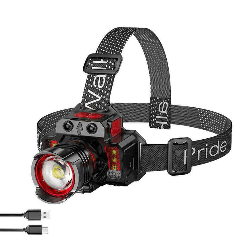 USB Portable Headlamp LED Work Bright For Camping Cycling Hiking Night Y1A E6B4
